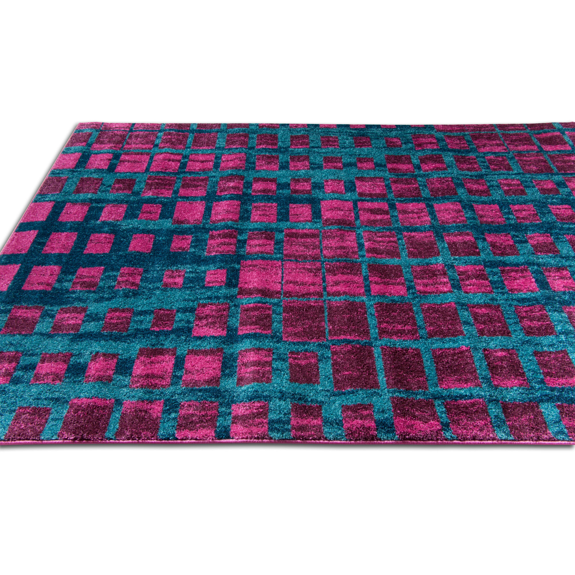 Ebern Designs Angie MidCentury Modern Geometric Purple Area Rug Wayfair.ca